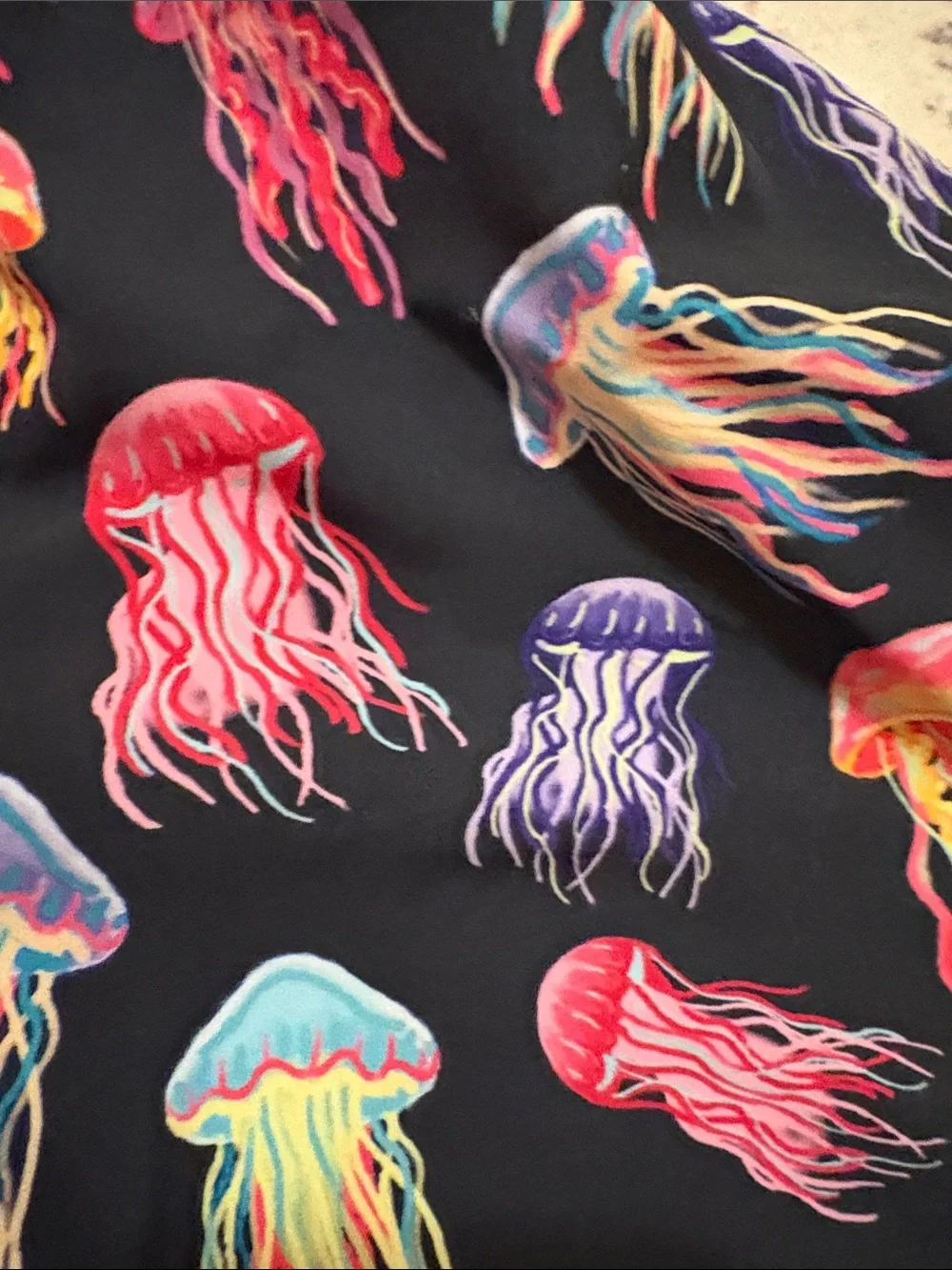 chubbies Black Swim Trunks with Multicolor Jellyfish Print. Size Boys XL. 18-20